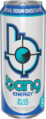 Bang gluten-free vegan badge visible on the can for dietary compatibility.