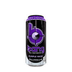 Bang Purple Haze label closeup emphasizes essential amino acids and taste