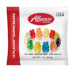 BANRIN Blue Hippo Albanese 12 Flavor Gummi Bears front-view pack for tasty, shareable snacking