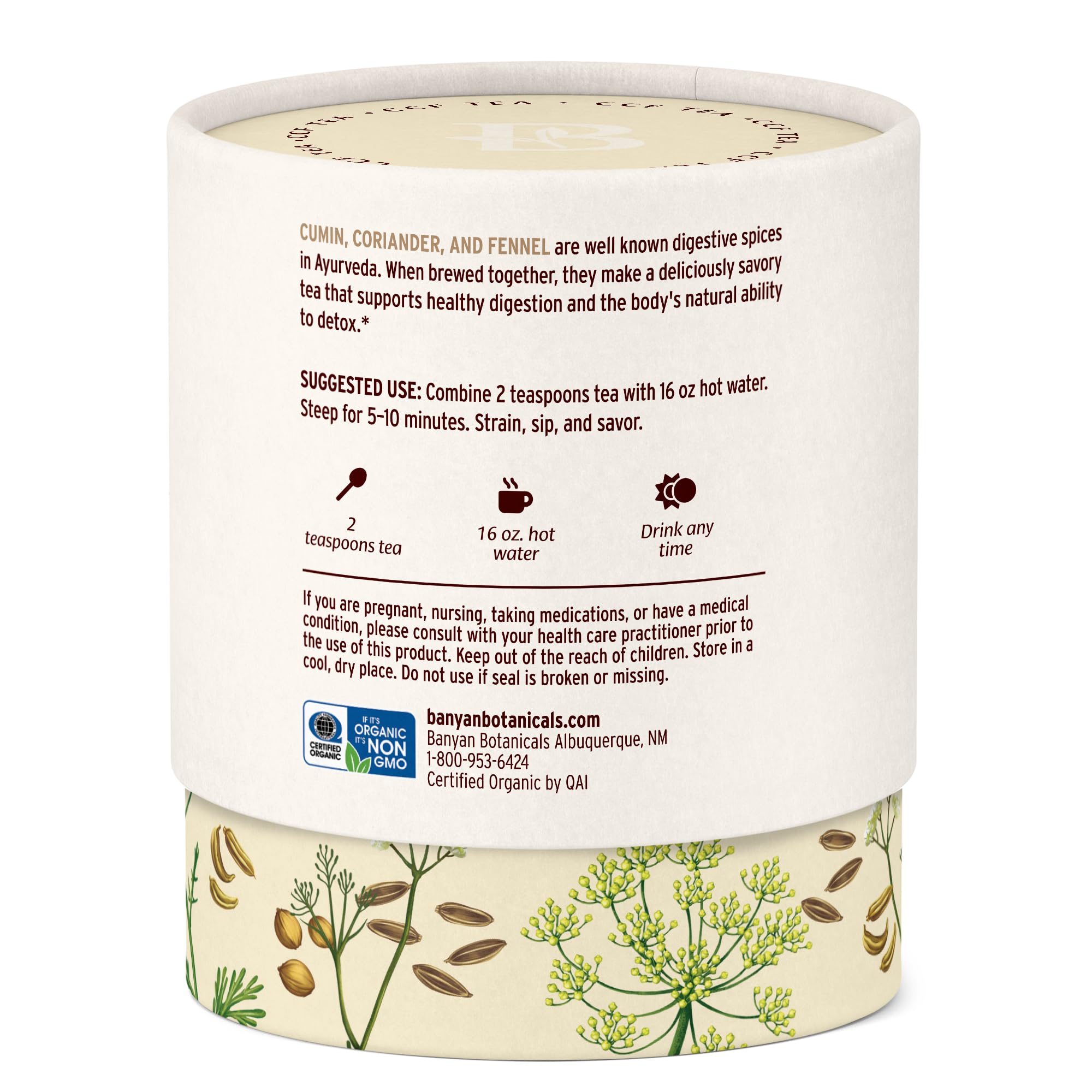 Banyan Botanicals CCF Tea golden brew ideal after meals.
