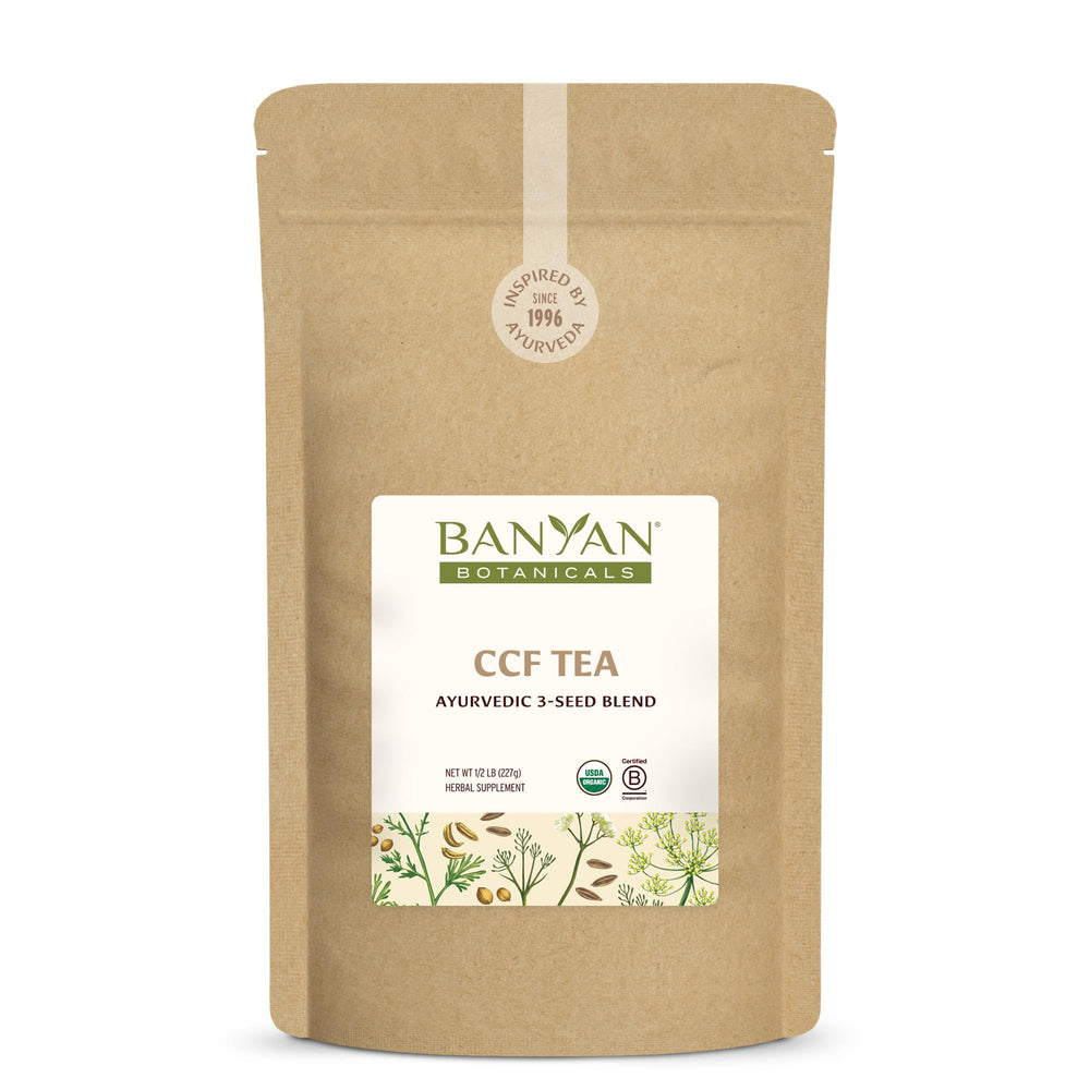 Banyan Botanicals CCF Tea loose-leaf bulk blend ready to brew for digestive comfort.