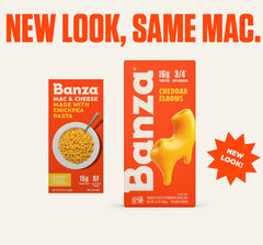 Banza Elbows and Classic Cheddar Mac and Cheese cooking in a pot for quick meals