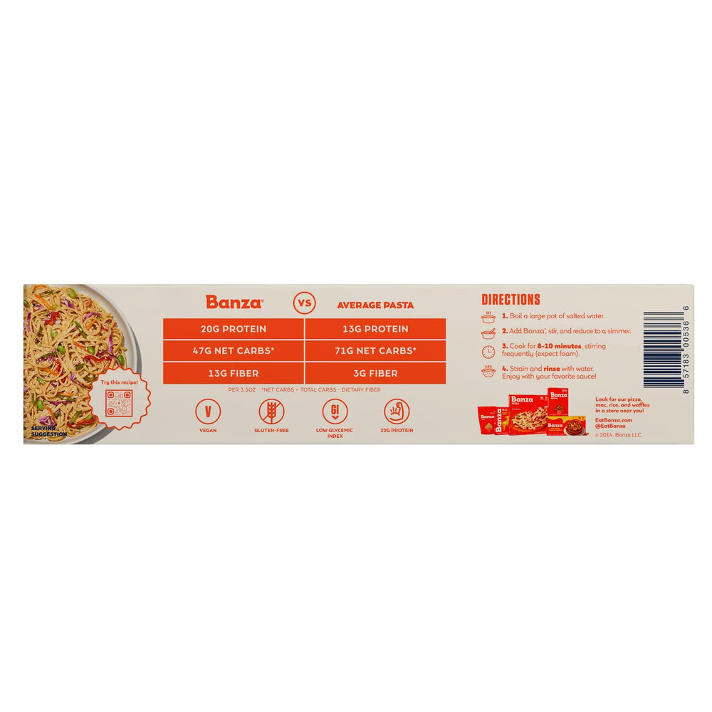 Banza al dente serving shows appealing texture and saucing