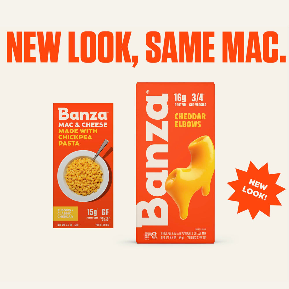Banza Mac and Cheese variety served in a bowl, family-friendly weeknight option.