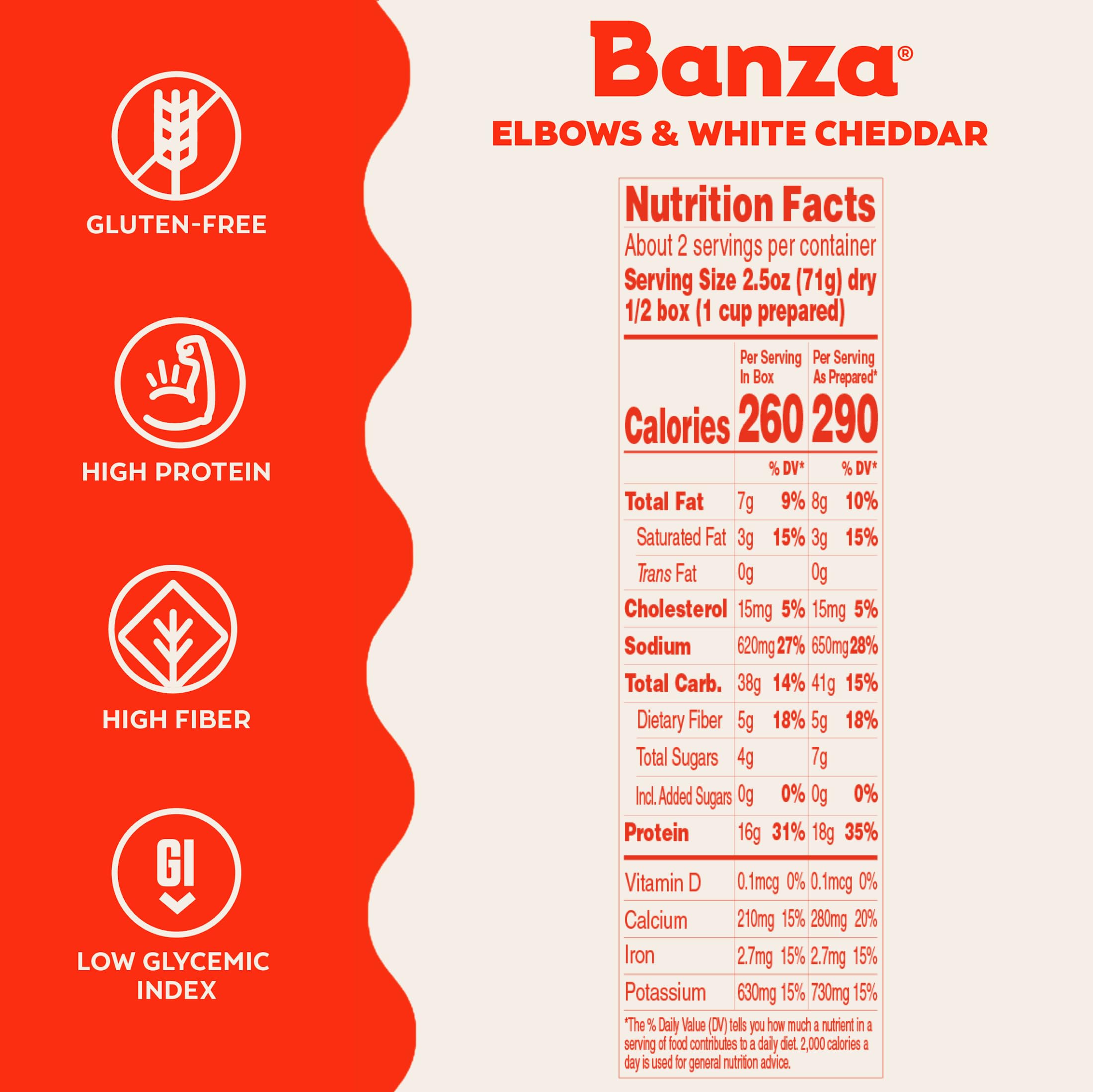 Banza Mac & Cheese ready in eight minutes for fast meals.
