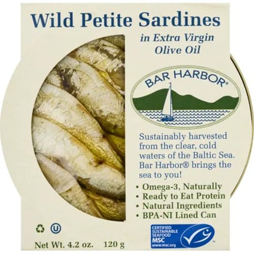 Bar Harbor BPA-free tin sardines ensure responsible packaging.