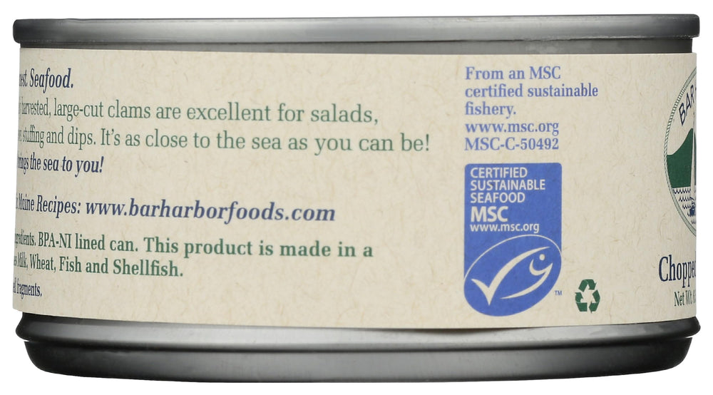 Bar Harbor Chopped Surf Clams in kitchen prep scene