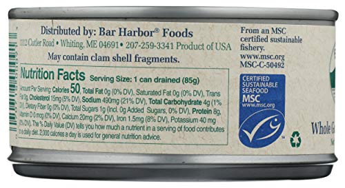 Bar Harbor clams with simple ingredients, no artificial additives.