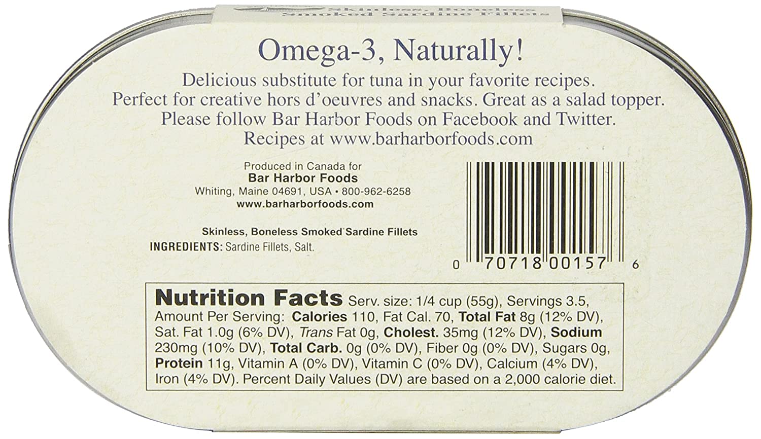 Bar Harbor sardines can provide a high-protein option for quick meals