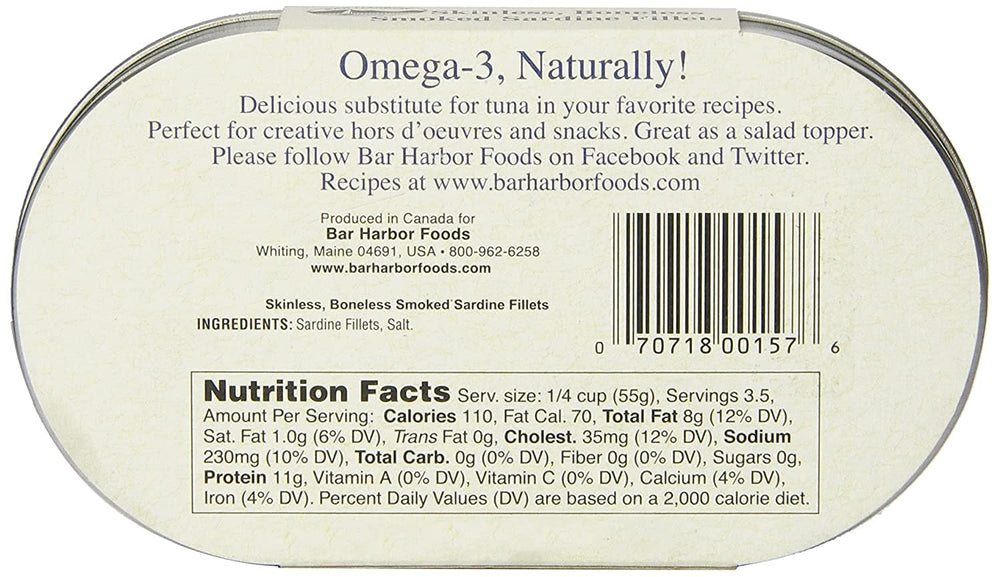 Bar Harbor sardines can provide a high-protein option for quick meals
