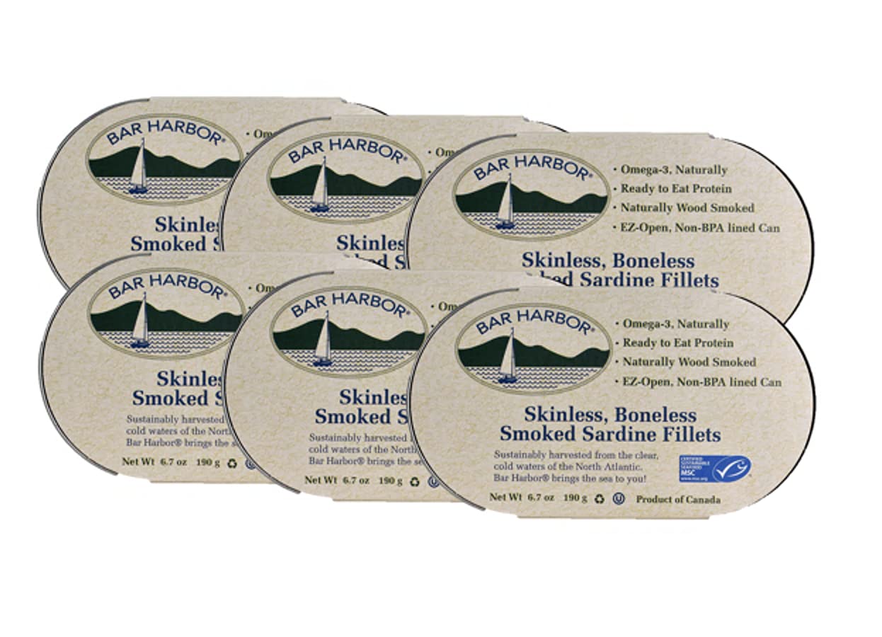Bar Harbor skinless boneless smoked sardine fillet showing tender texture and clean flavor