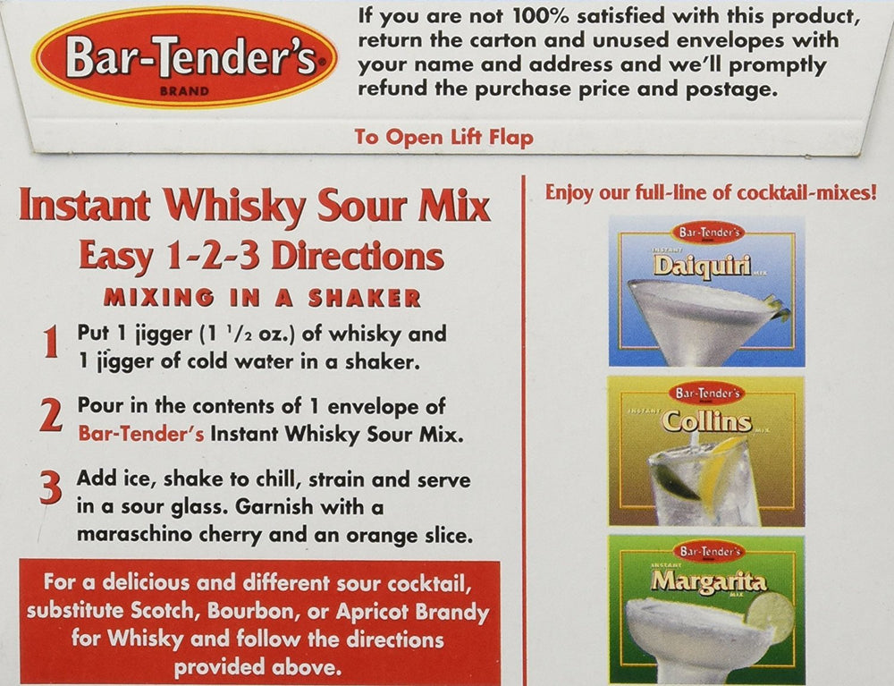 Bar-Tender's Brand glass with whiskey sour for a refreshing drink.