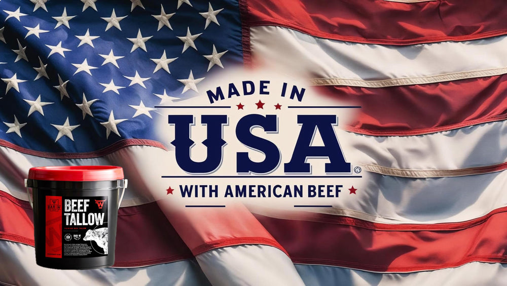 Bar-W Beef Tallow cast-iron sizzle browns foods with high heat.