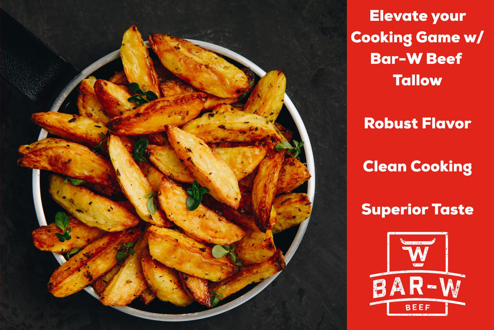 Bar-W Beef Tallow roasted vegetables gain a golden, savory finish.