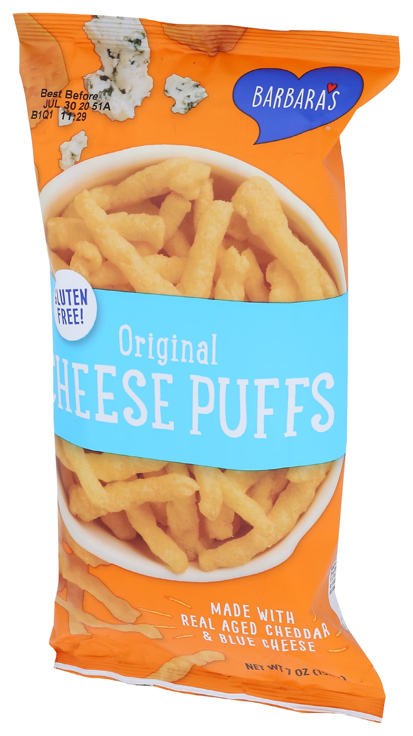 Barbara's Bakery Original Cheese Puffs kids snacking, simple and satisfying