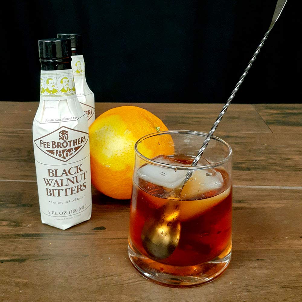 Barconic Fee Brothers Black Walnut Bitters pack back view ideal seasoning for dishes.
