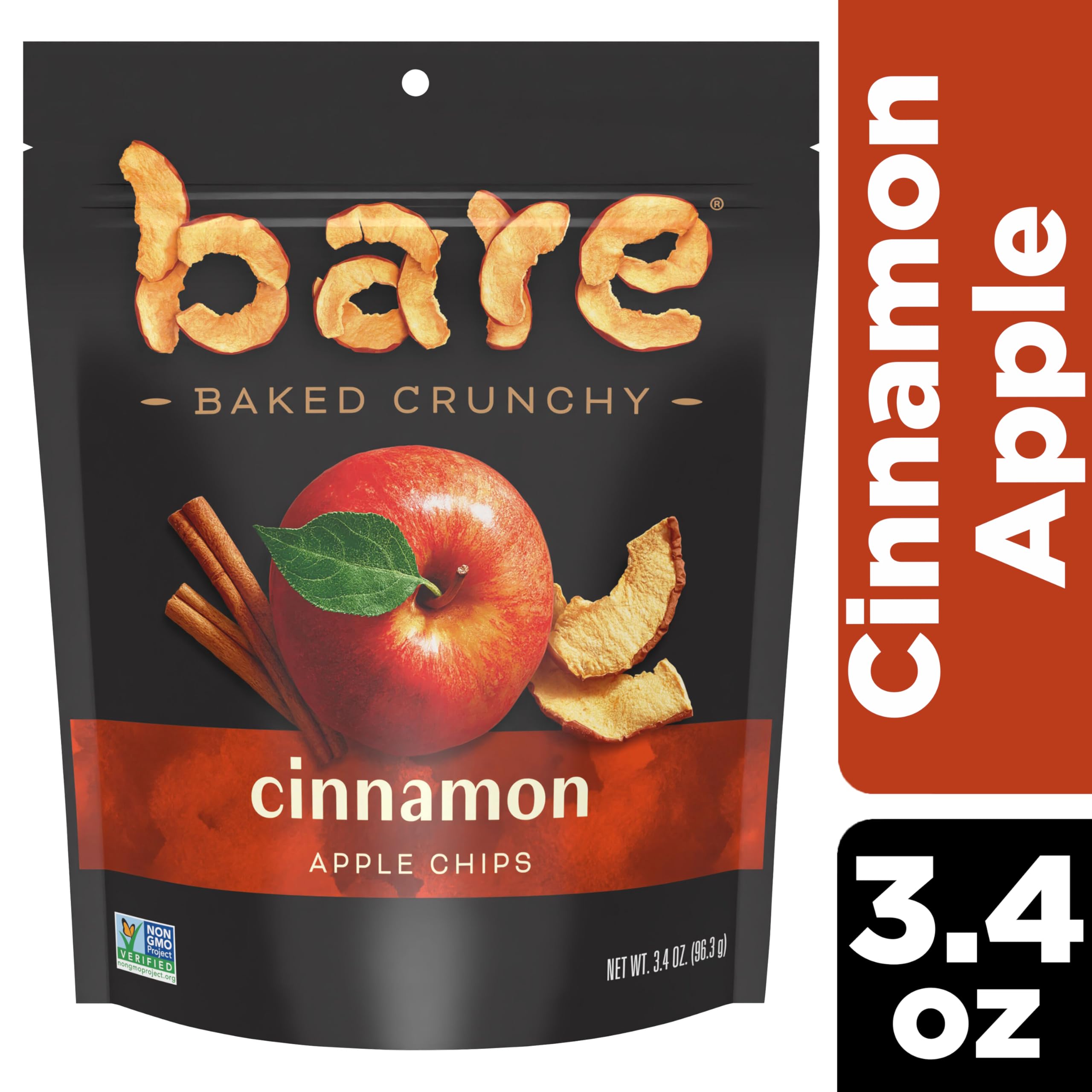 Bare Baked Apple Chips texture detail, crave-worthy crisp.
