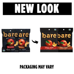 Bare Baked Crunchy Apple Chips texture close-up highlighting natural crunch for on-the-go energy.