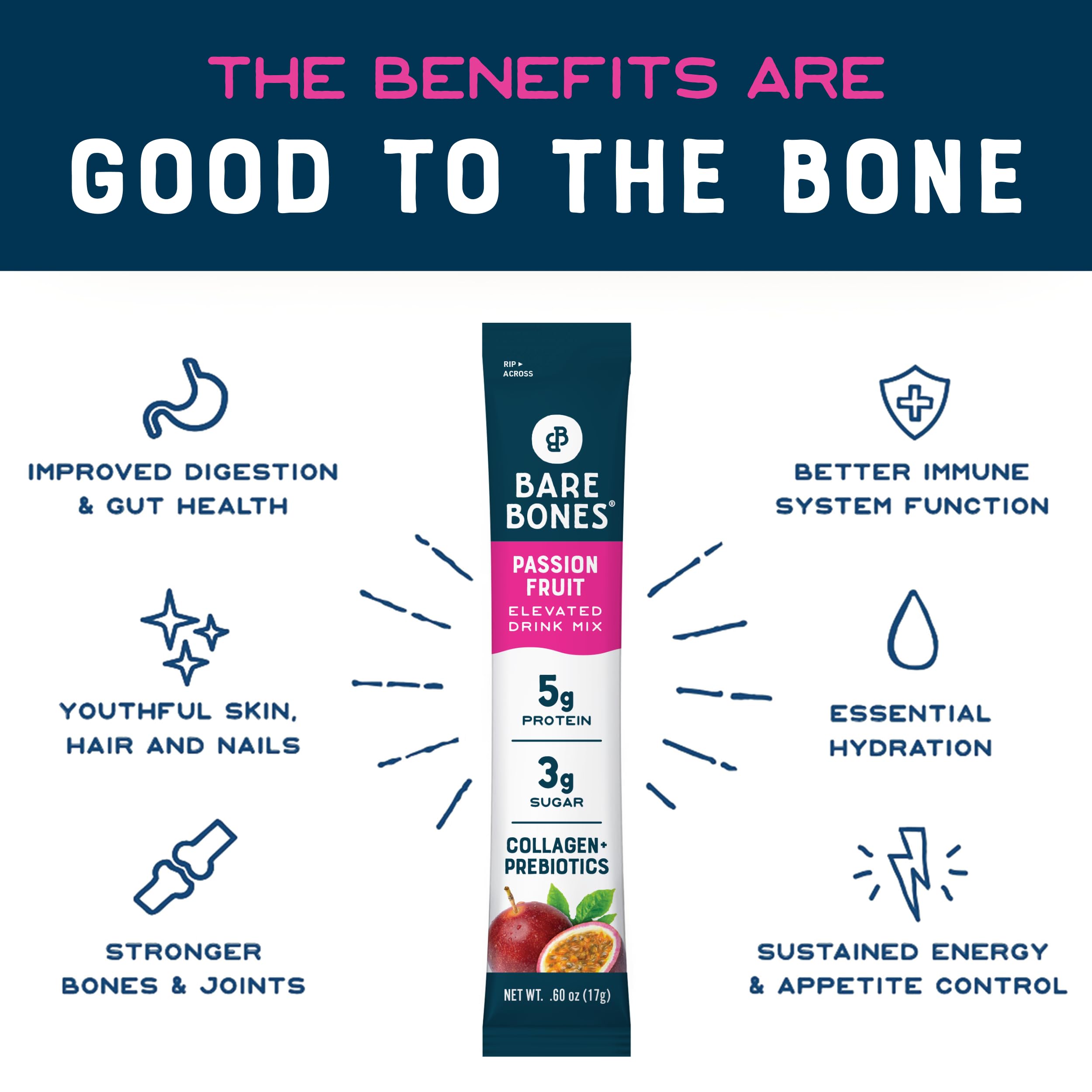 Bare Bones 5g Protein powder provides a convenient protein boost in a stick.