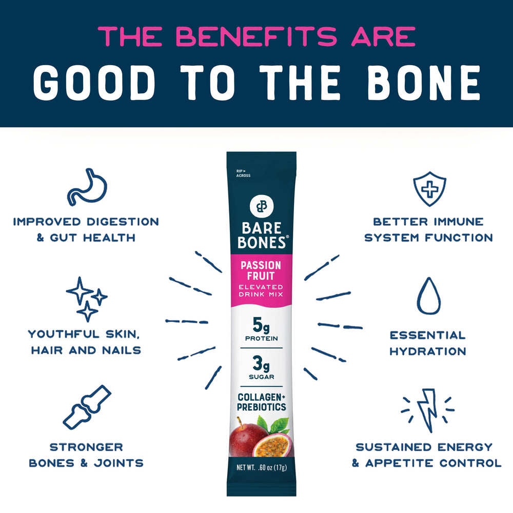 Bare Bones 5g Protein powder provides a convenient protein boost in a stick.
