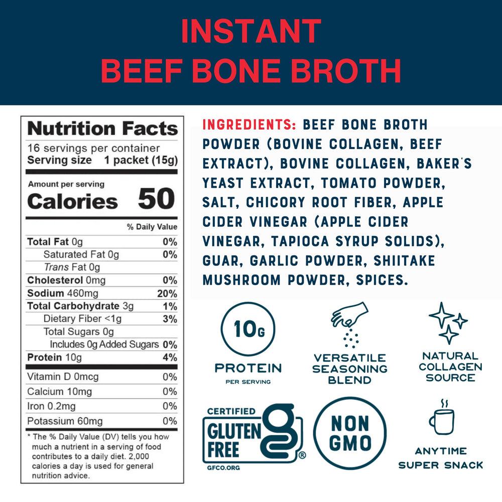 Bare Bones packet ready to be mixed with hot water for quick hydration