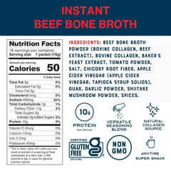 Bare Bones beef bone broth packets closeup highlighting herbs, spices, aroma