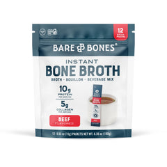Bare Bones Beef Broth bottle pour for quick, savory base