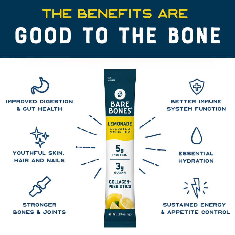 Bare Bones Single-serve Drink Mix packets ideal for travel and convenience.