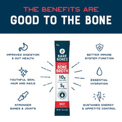 Bare Bones ingredients overlay showing real bone broth and collagen for rich flavor