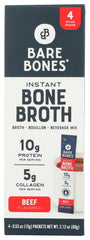 Bare Bones instant beef bone broth packets four-pack for quick protein boost