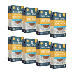 Bare Bones low-sodium broth pour shows convenient ready-to-pour packaging