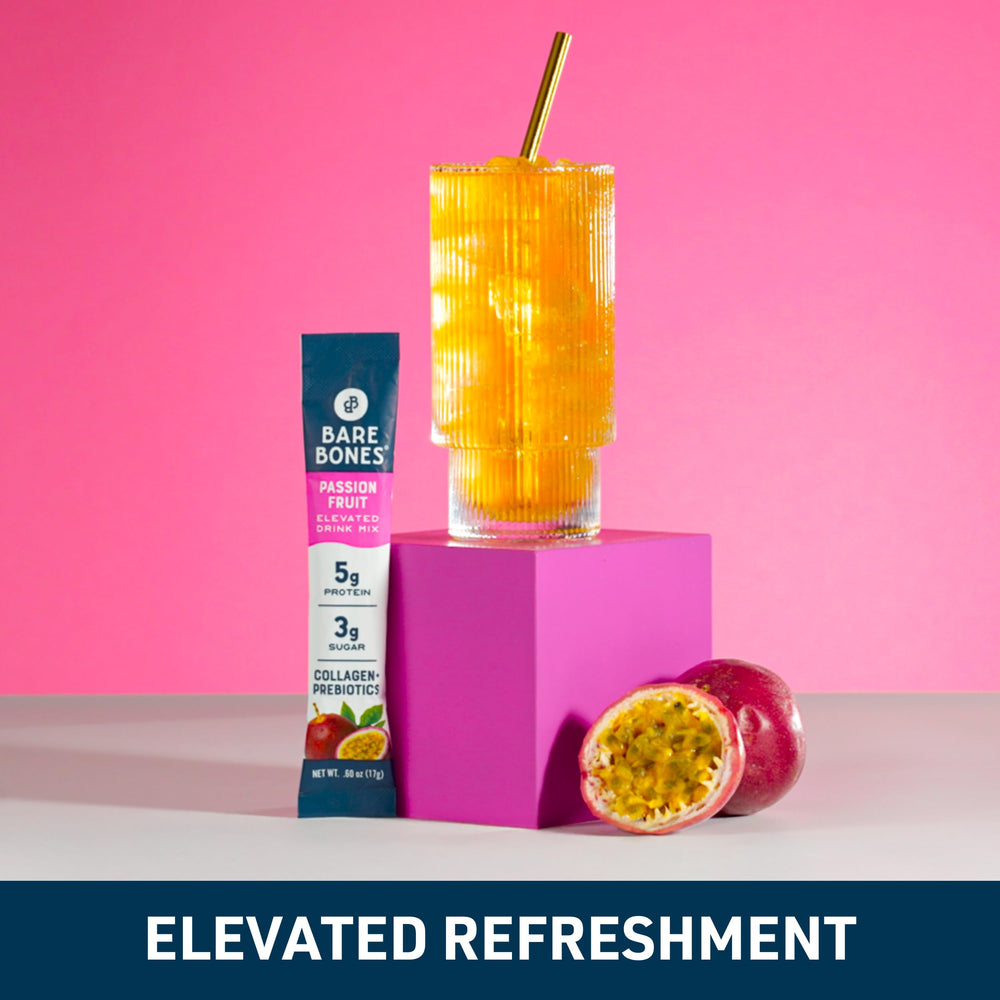 Bare Bones Naturally Sweetened drink mix with real flavors and minimal sugar.
