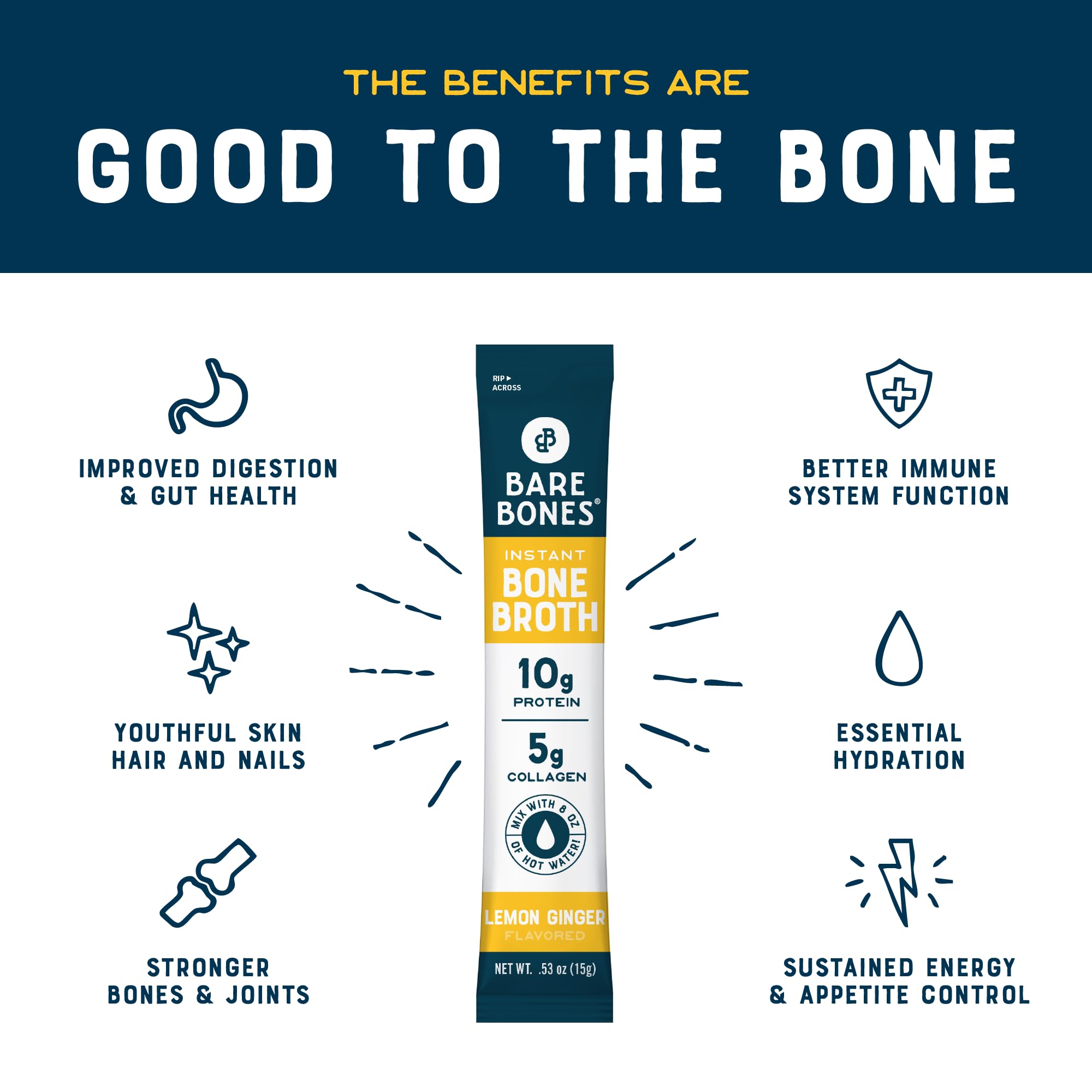 Bare Bones on-the-go bone broth packets ideal for travel and busy days.