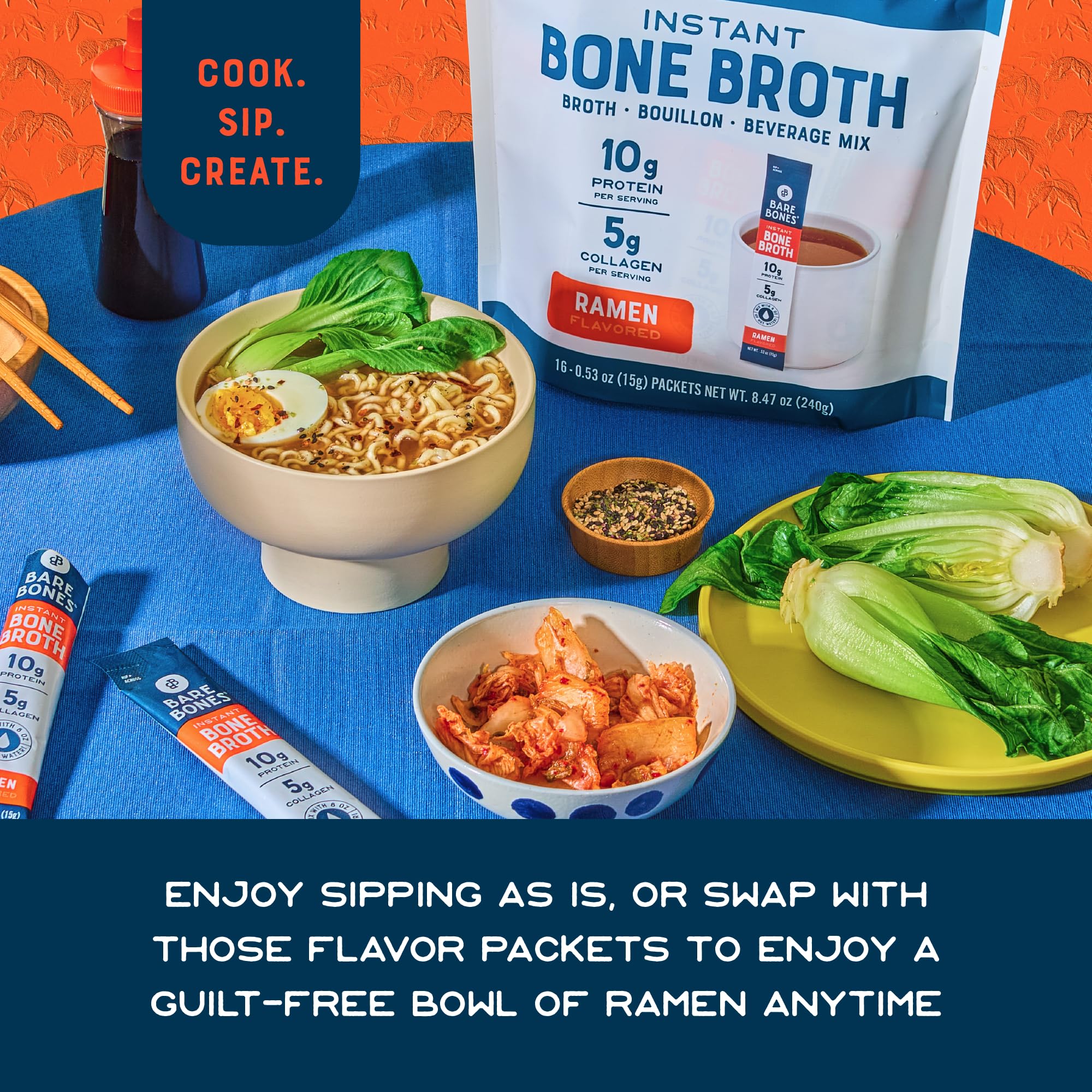 Bare Bones Ramen on-the-go pack ideal for travel and workouts.