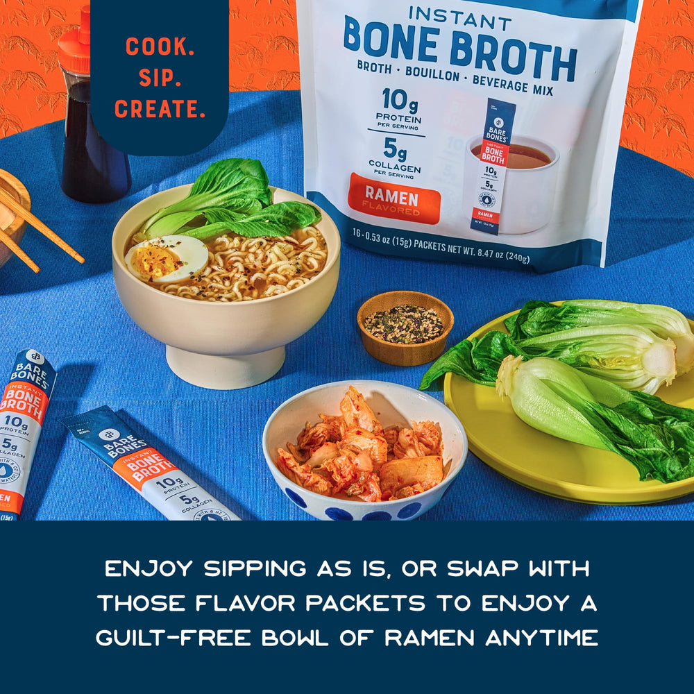 Bare Bones Ramen on-the-go pack ideal for travel and workouts.