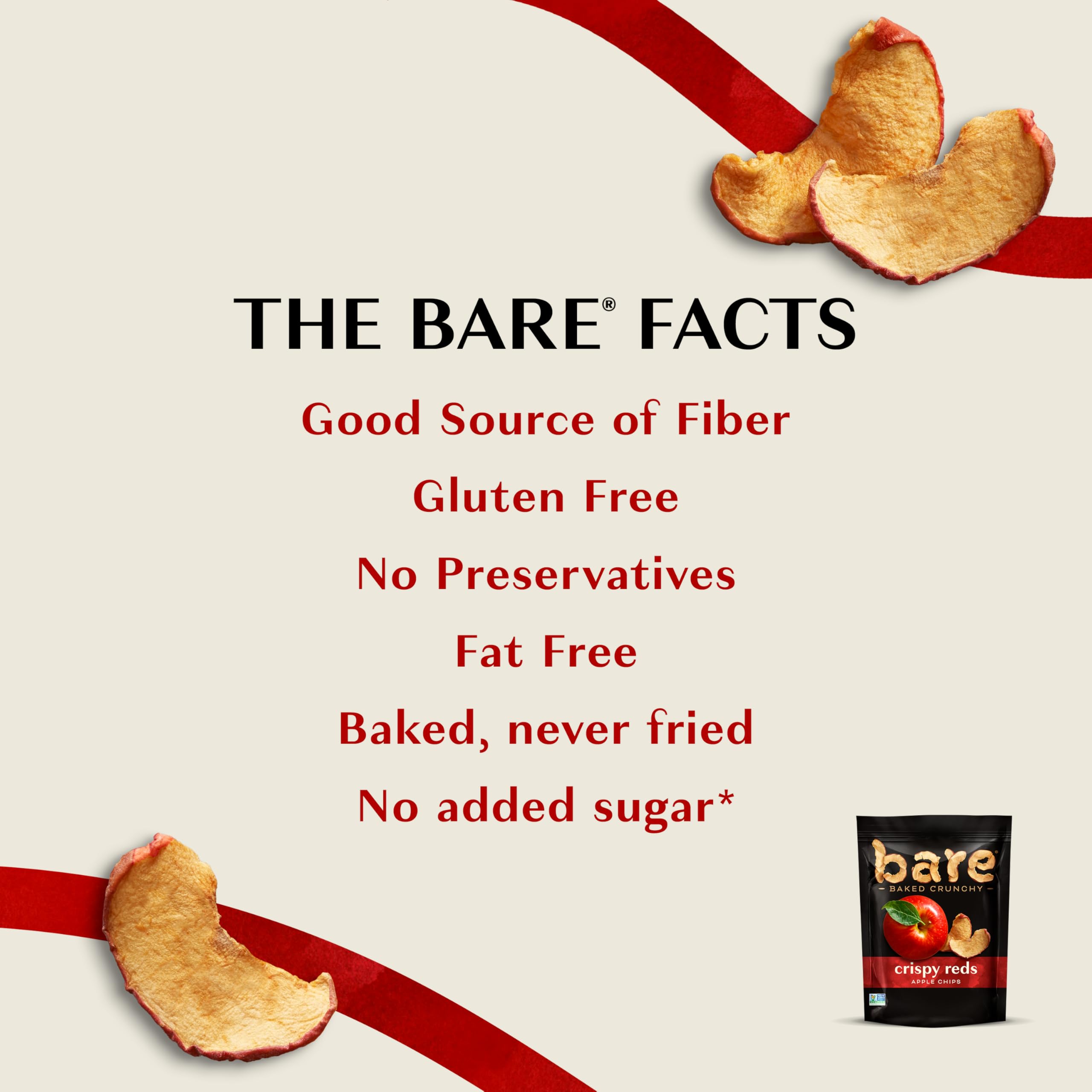 Bare Fuji & Reds resealable bag emphasizes freshness for busy days.