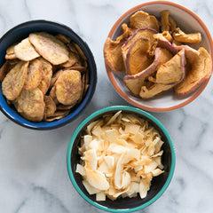 Bare Snacks crunchy apple chips closeup, crave-worthy crunch from baked apples.
