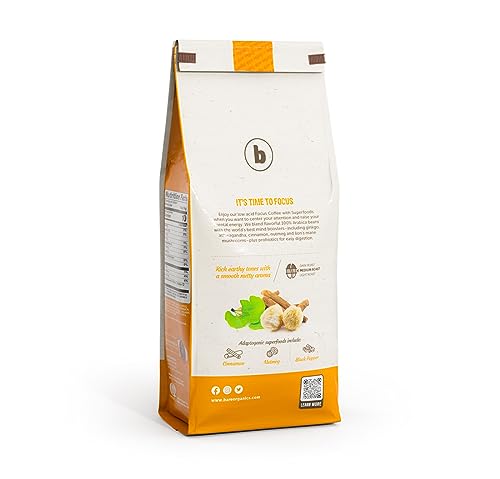 BareOrganics Focus Coffee ashwagandha and lion's mane image suggesting steady focus.
