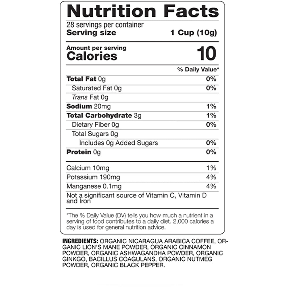 BareOrganics Focus Coffee keto-friendly label signaling lifestyle compatibility.