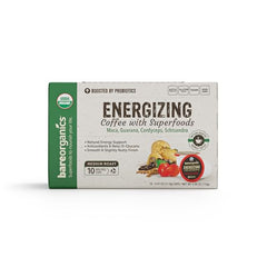 BareOrganics probiotic-infused coffee cup emphasizing digestive-friendly daily sip.