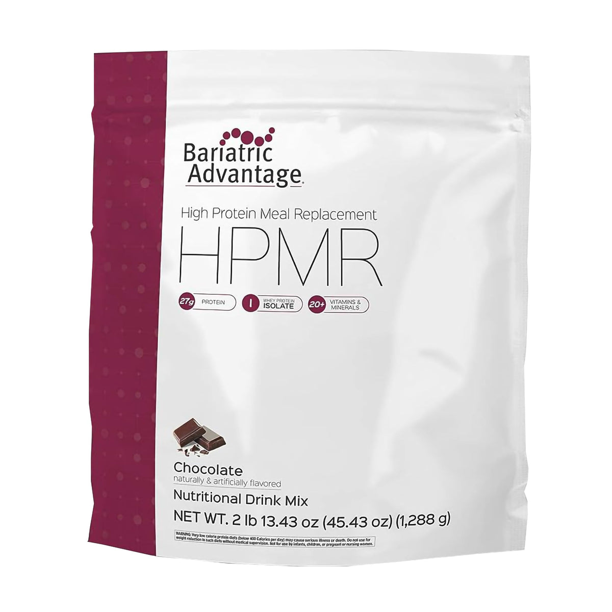 Bariatric Advantage high protein meal replacement chocolate tub for post-op nutrition