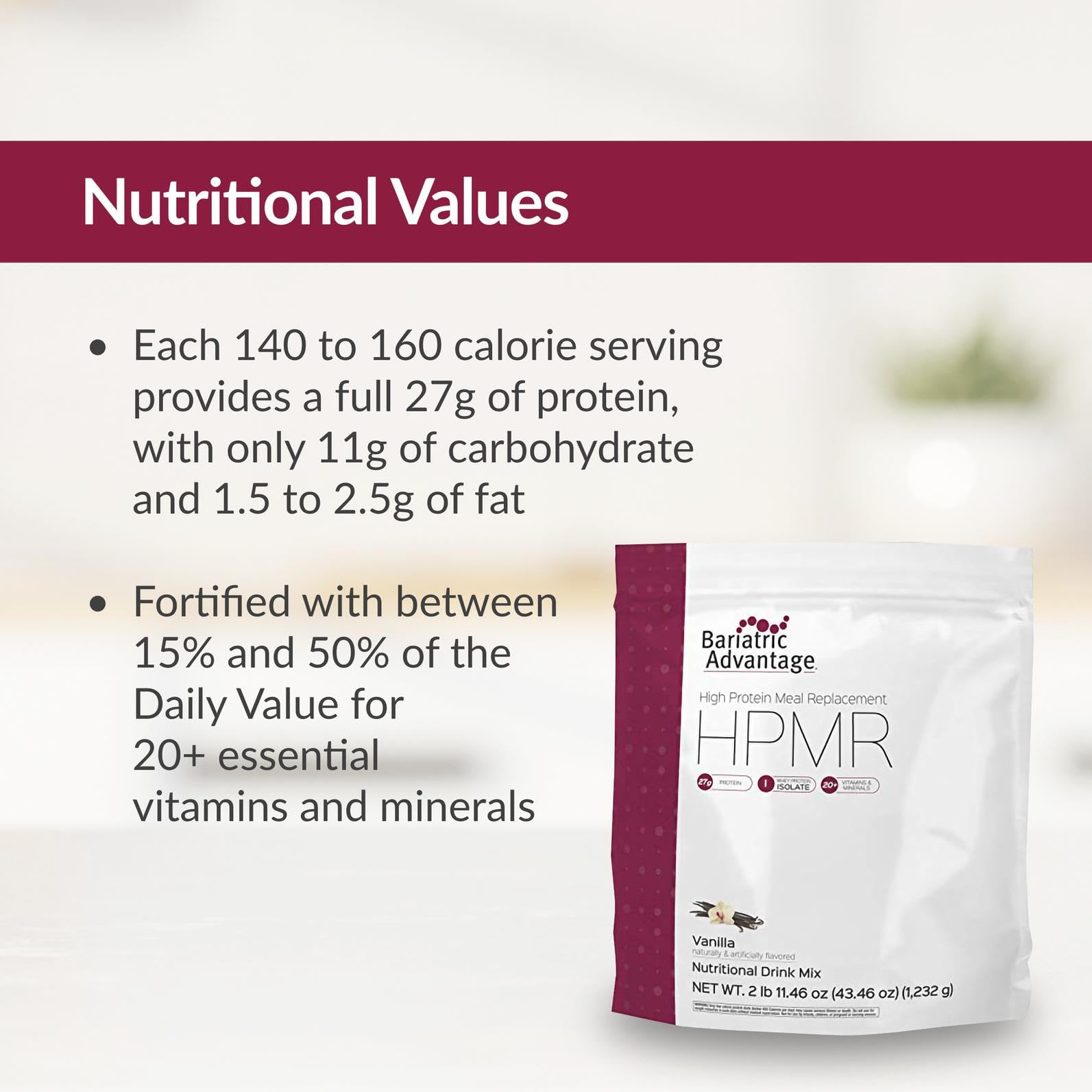Bariatric Advantage vanilla drink poured into a glass highlighting minerals and taste.