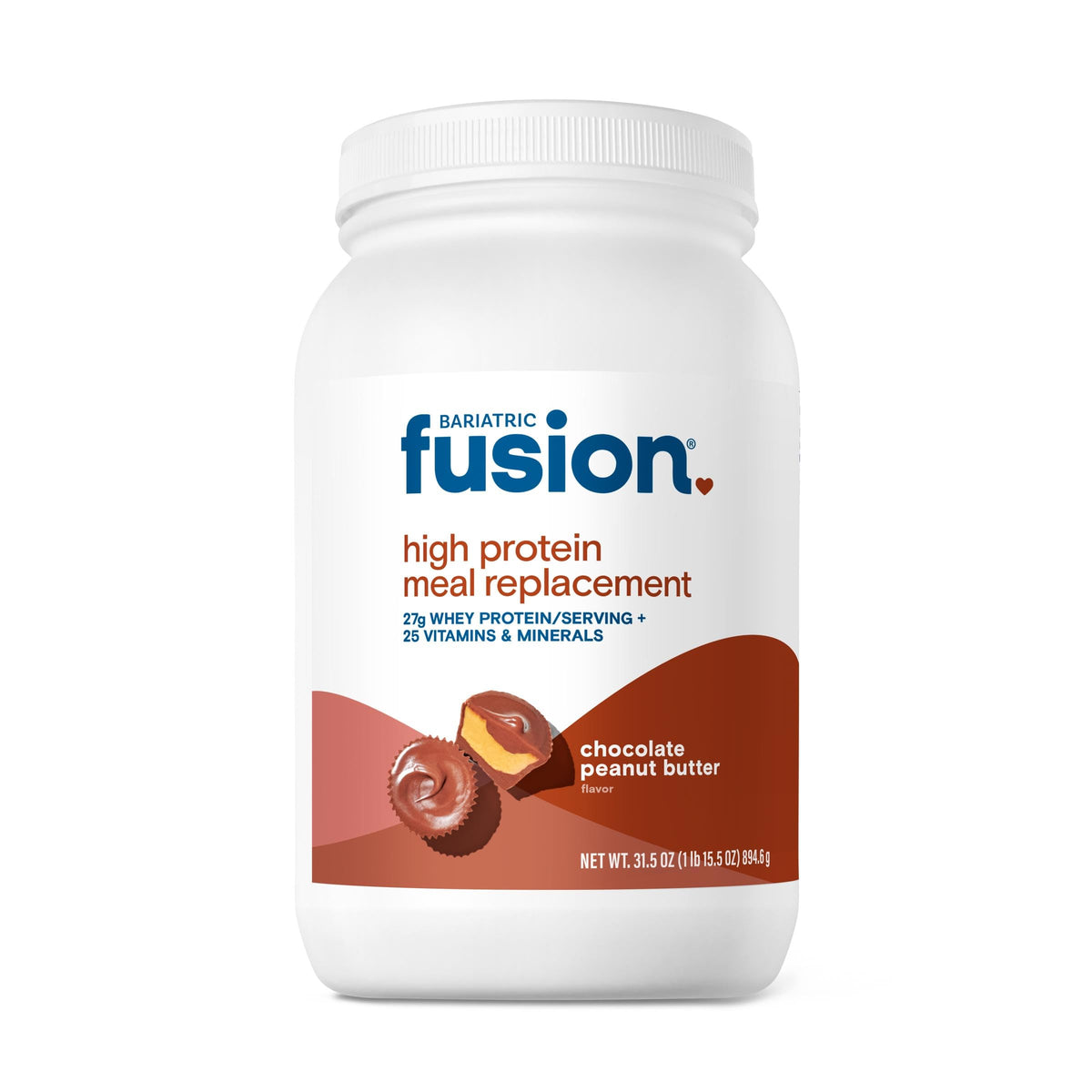 Bariatric Fusion meal replacement tub front view; high-protein support.