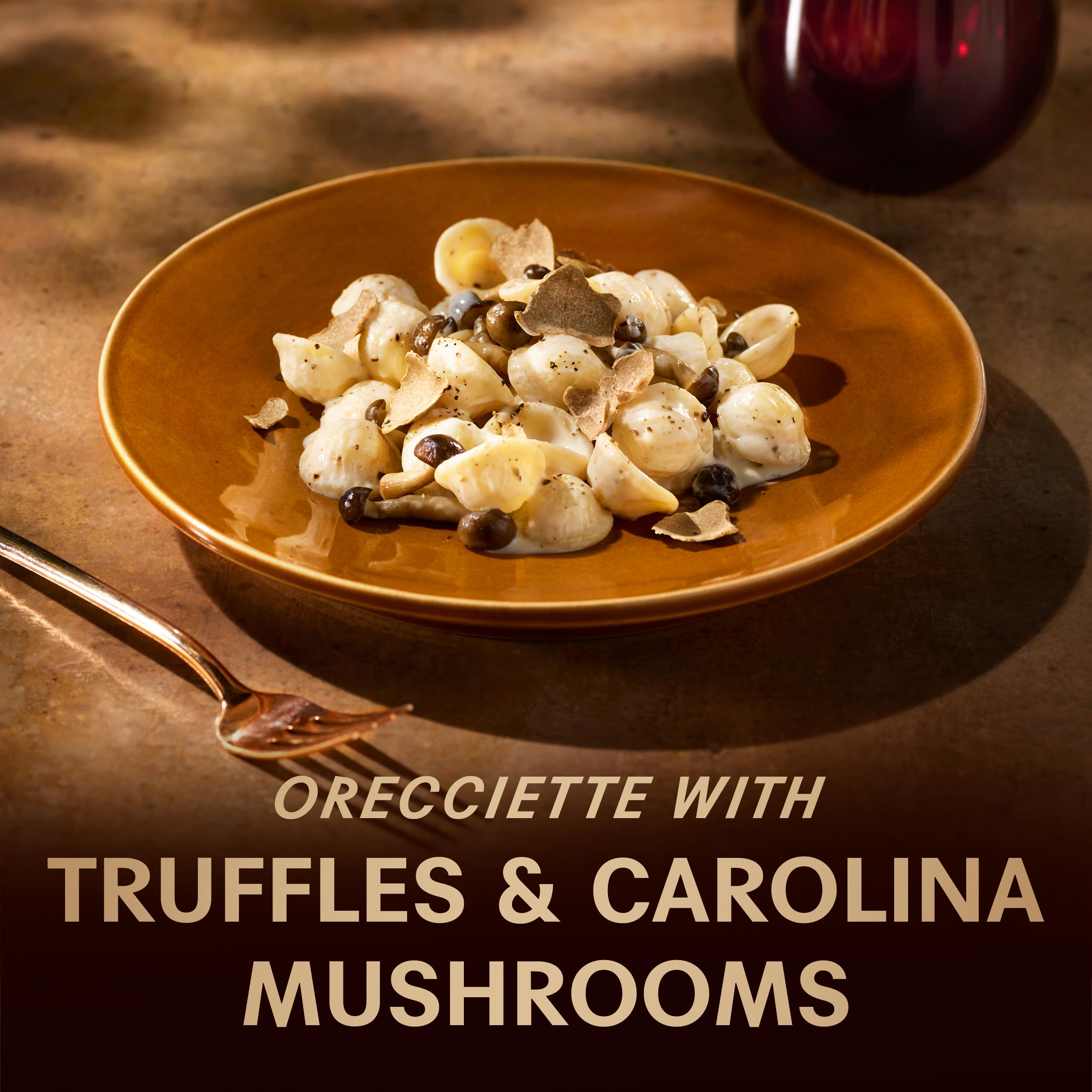 Barilla Al Bronzo plated orecchiette with vegetables demonstrates hearty sauce pairing.