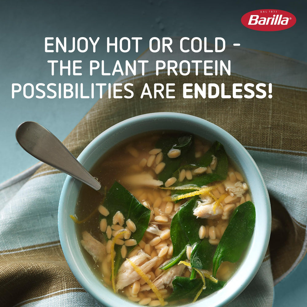 Barilla Chickpea Orzo gluten-free label emphasizing natural ingredients