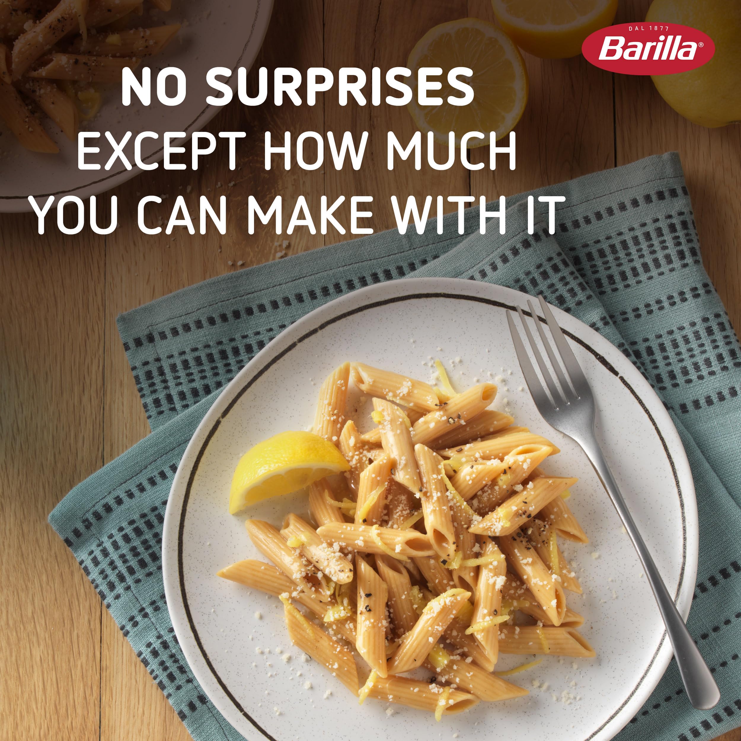 Barilla Chickpea Penne Pasta in a simmering pot ready for al dente texture