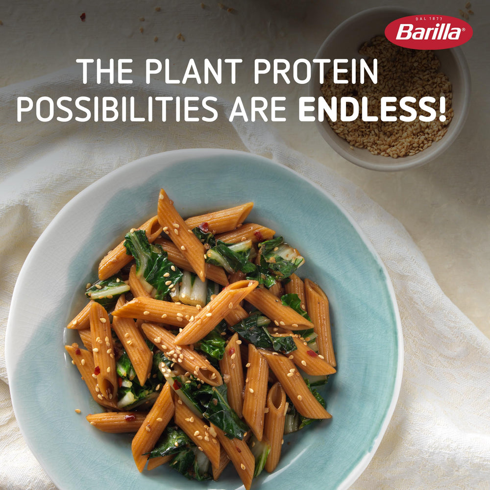 Barilla Chickpea Penne Pasta nutrition panel confirms gluten free and non GMO status