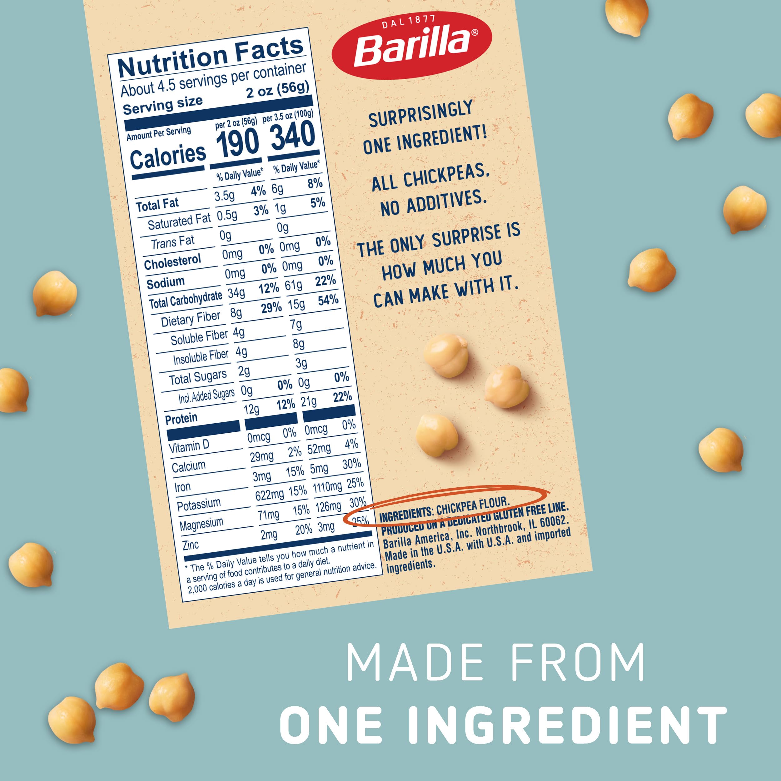 Barilla Chickpea Penne with pesto demonstrates versatile plant based protein option