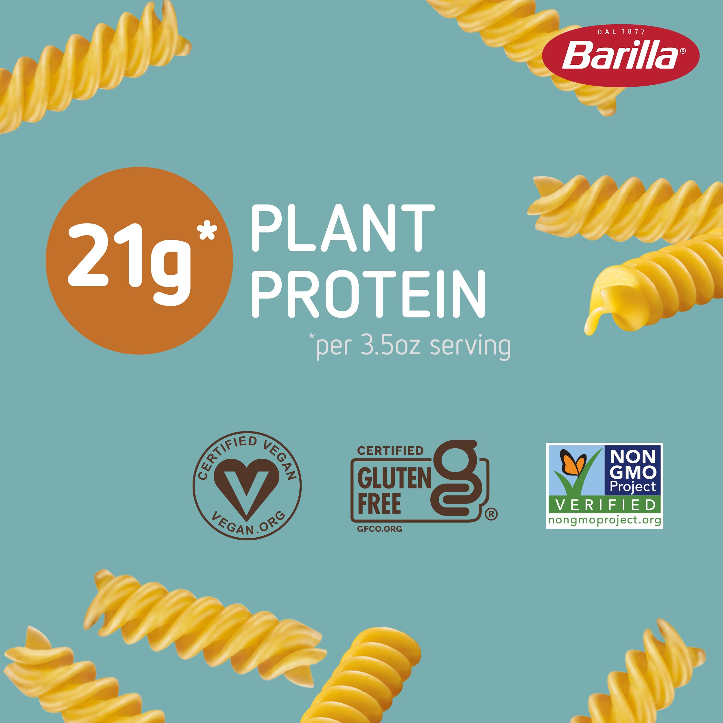 Barilla Chickpea Rotini nutrition facts emphasizing protein and fiber