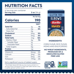 Barilla dry elbows pasta made from corn and rice, a craveable gluten-free base.